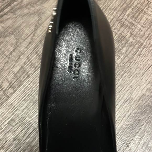 Gucci Women’s Leather Round Toe Black heel Black size 40 1/2 - Picture 9 of 15
